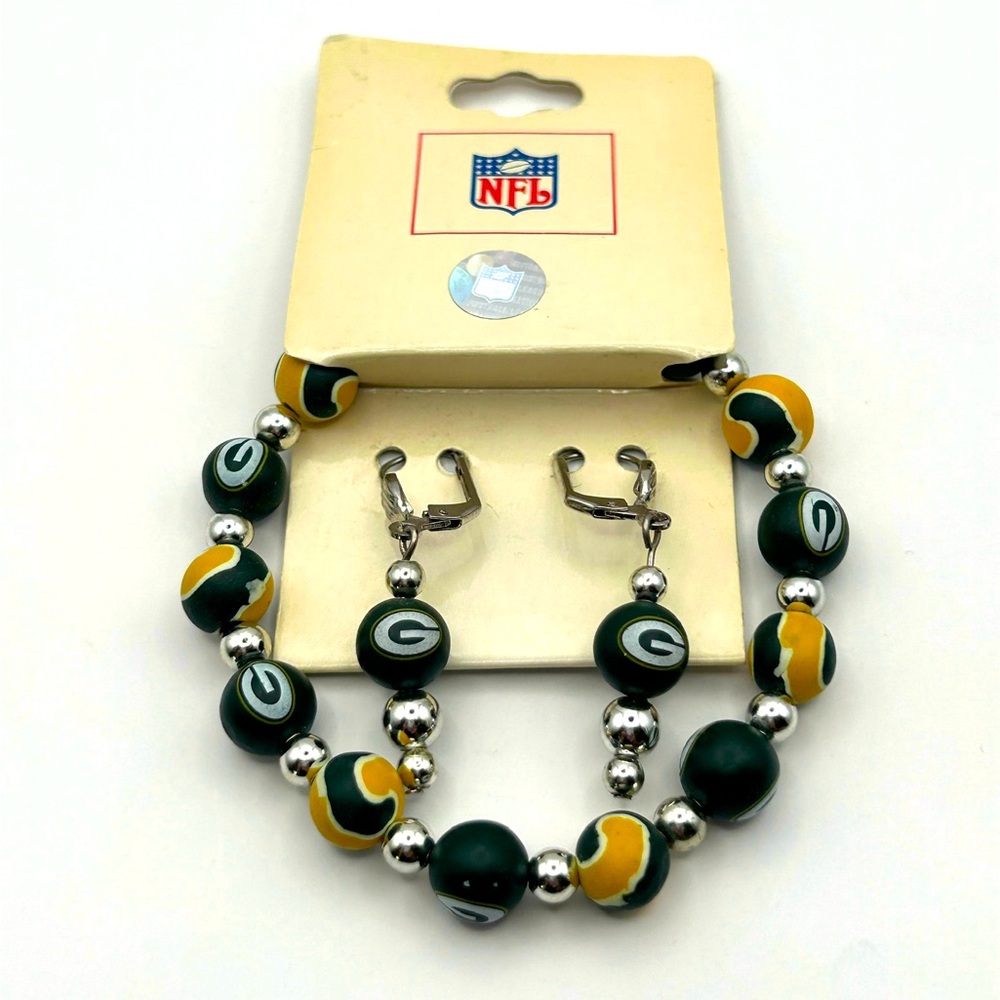 Green Bay Packers Bracelet and Earrings Set NFL Brand NWT